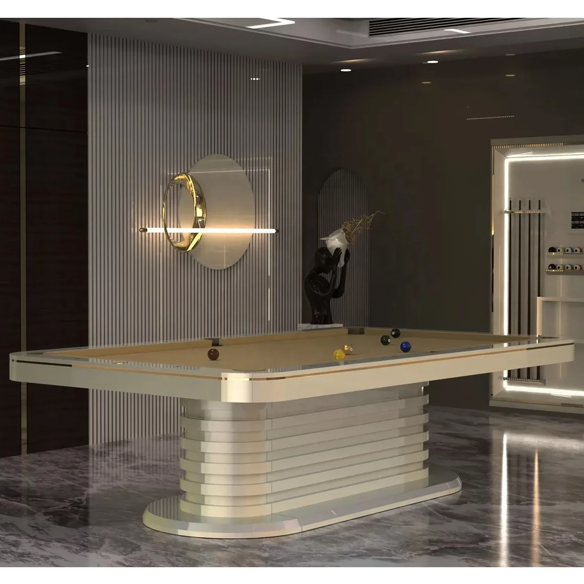 2024 Indoor Outdoor Luxury Designs Pool Games High-End Modern High Quality Custom Glass Pool Table 9ft Billiard - Image 4